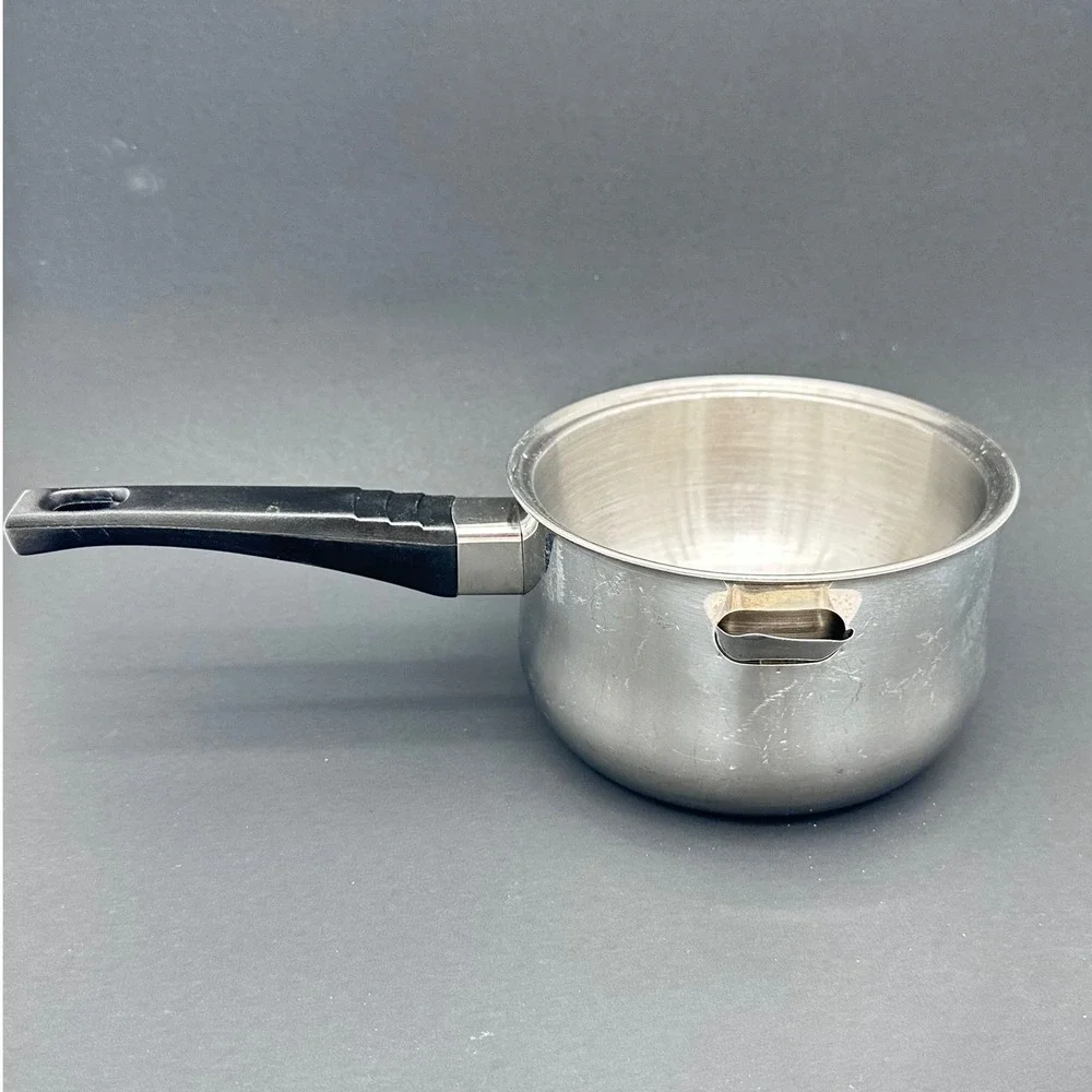 Double Boiler Insert 6in Silver Stainless Steel Pour Spout No Lid